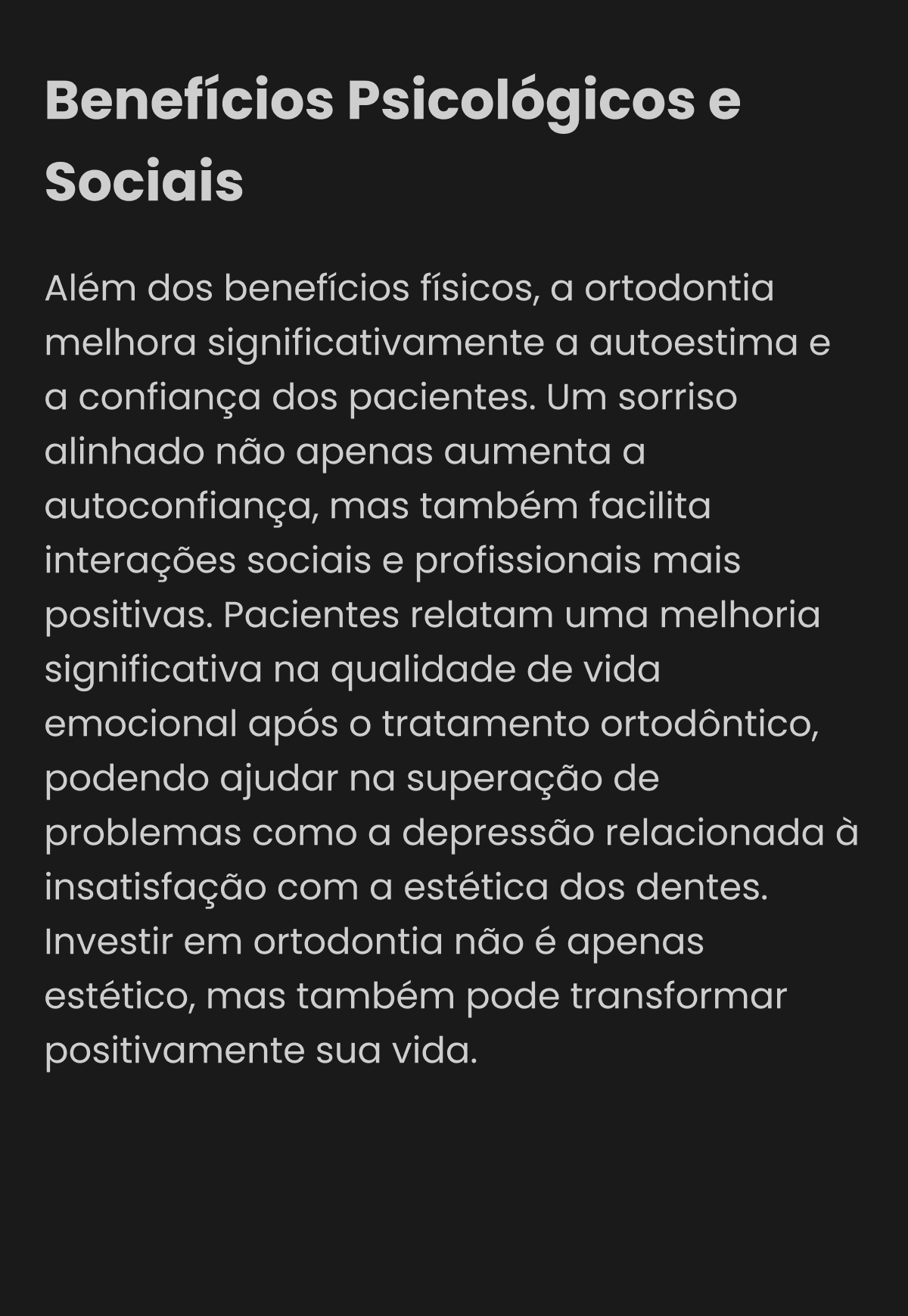 Benefícios Psicológicos e Sociais