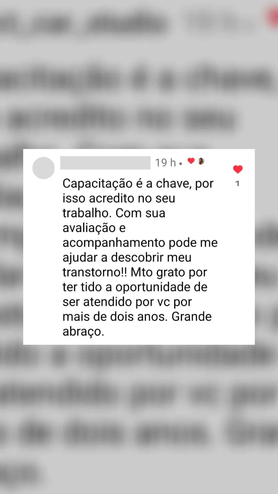 Depoimentos Clínica Desenvolver Psicologia